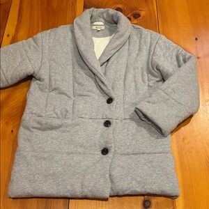 MADEWELL S Grey Sweatshirt Puffer Coat Jacket Insulated Soft